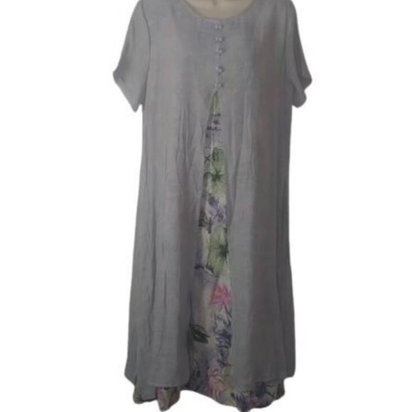 Ejoy Net Layered Mock Jacket Midi Dress - Picture 2 of 5